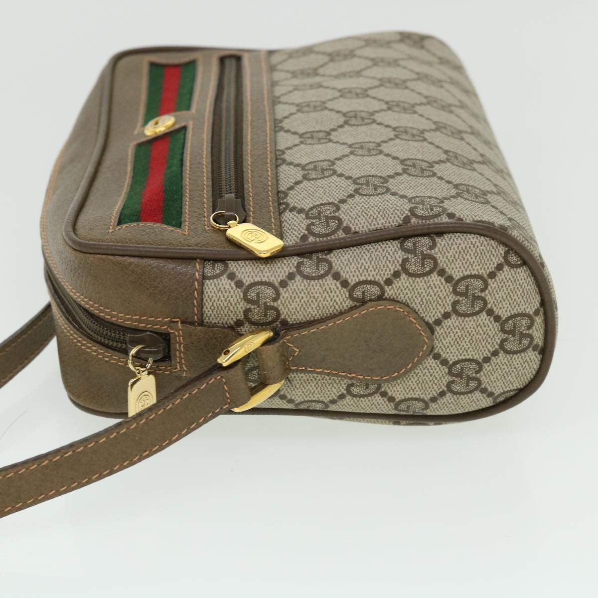 GUCCI GG Canvas Web Sherry Line Shoulder Bag Beige Red 56 02 087 yk8741