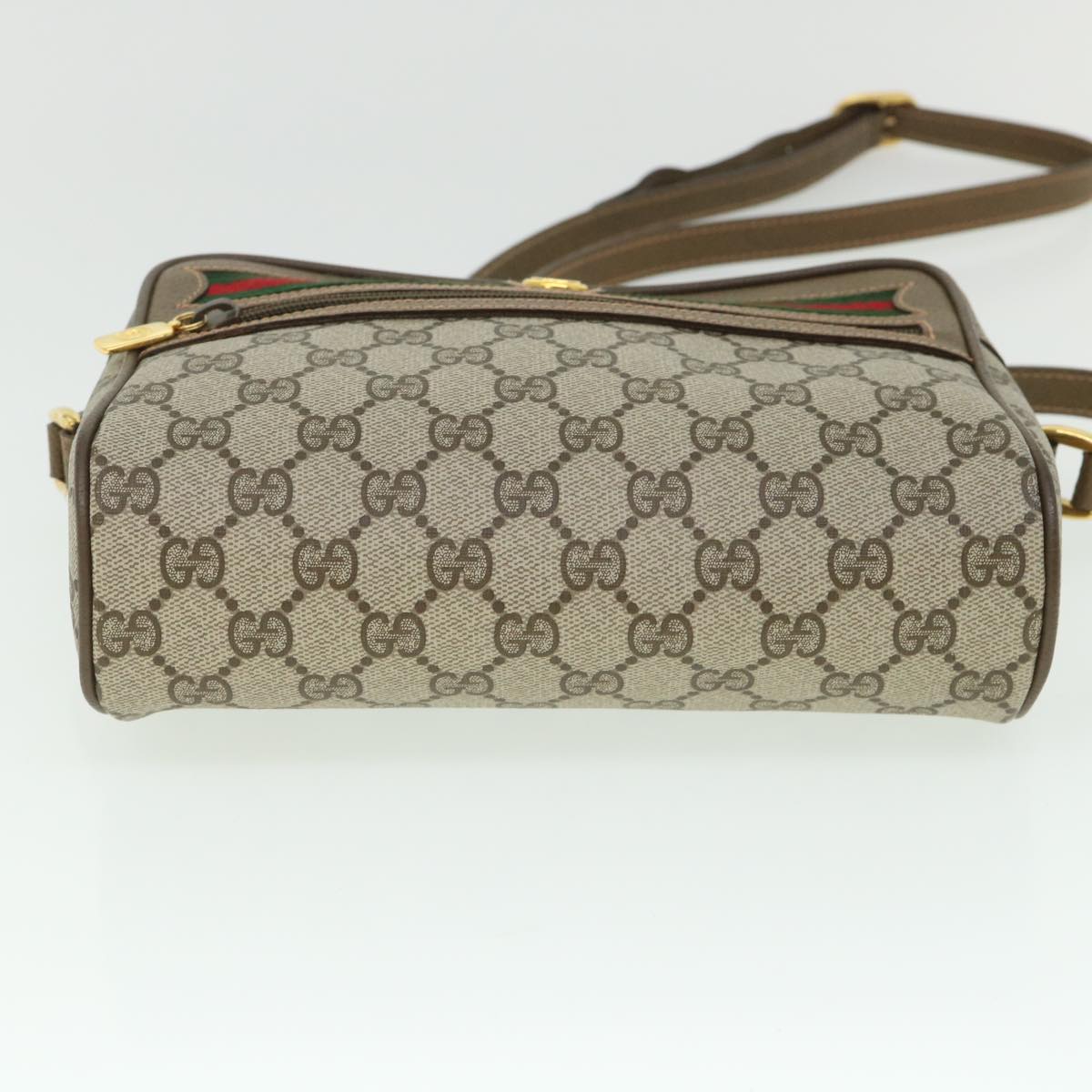 GUCCI GG Canvas Web Sherry Line Shoulder Bag Beige Red 56 02 087 yk8741