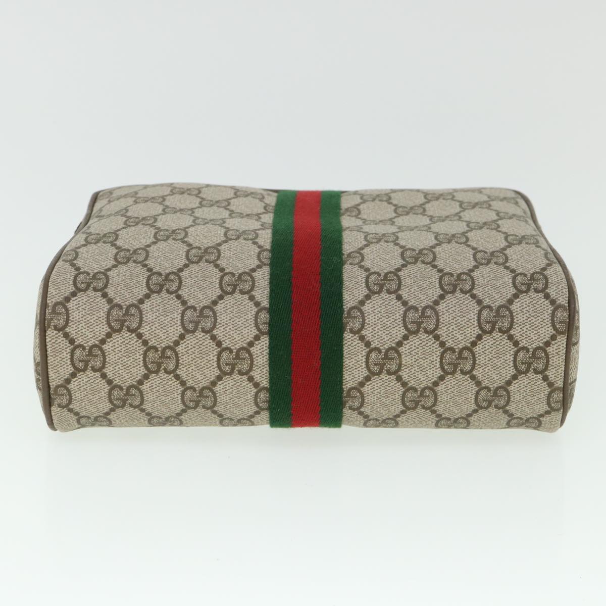 GUCCI GG Canvas Web Sherry Line Clutch Bag Beige Red Green 89 01 012 yk8753