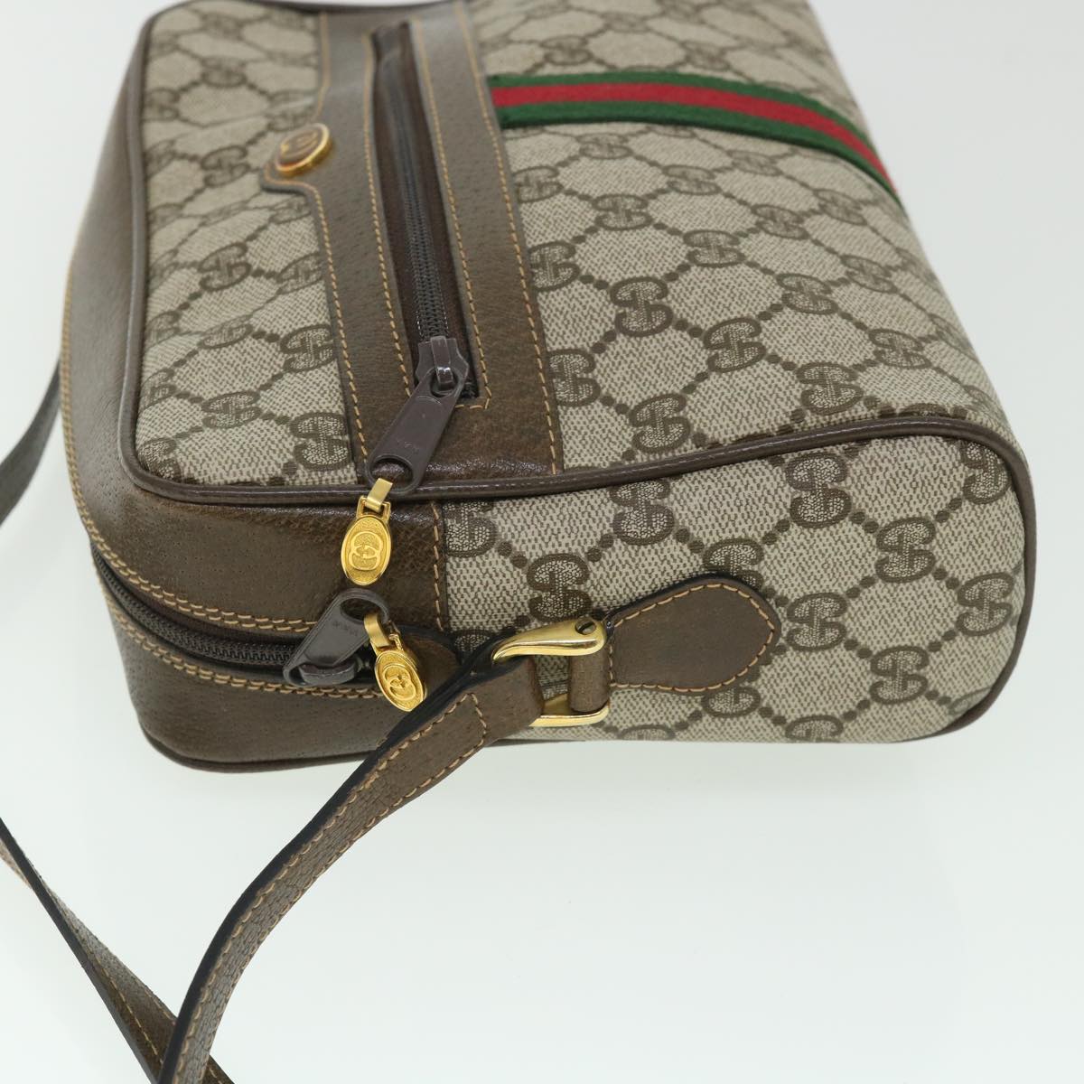 GUCCI GG Canvas Web Sherry Line Shoulder Bag Beige Red 001 4071 5 yk8754