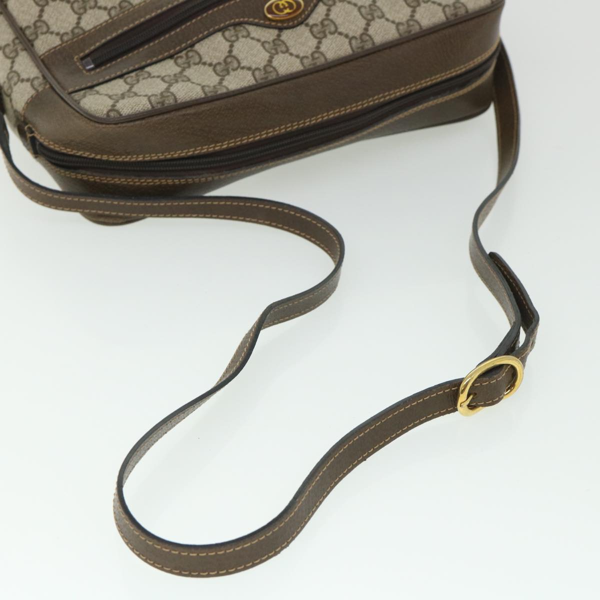 GUCCI GG Canvas Web Sherry Line Shoulder Bag Beige Red 001 4071 5 yk8754