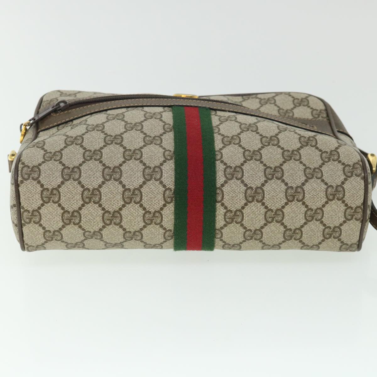 GUCCI GG Canvas Web Sherry Line Shoulder Bag Beige Red 001 4071 5 yk8754