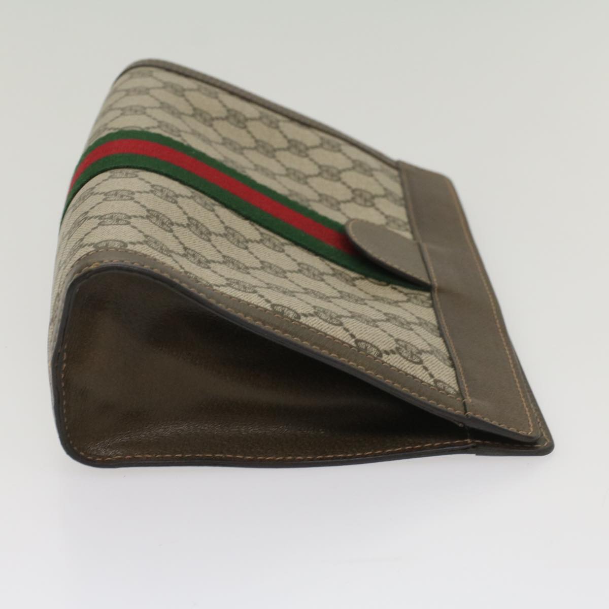 GUCCI GG Canvas Web Sherry Line Clutch Bag Beige Red 67 014 2125 yk8758