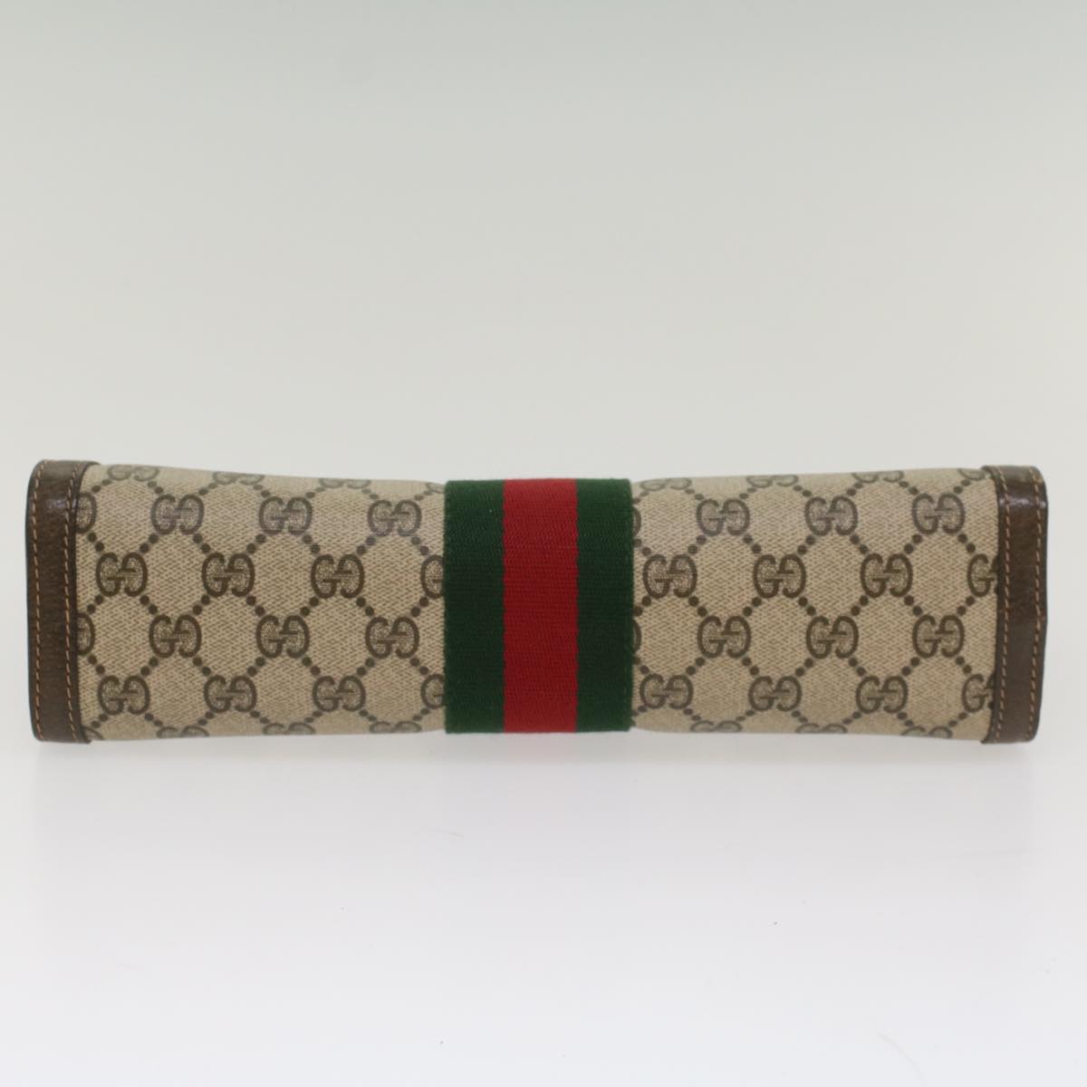 GUCCI GG Canvas Web Sherry Line Clutch Bag Beige Red 67 014 2125 yk8758