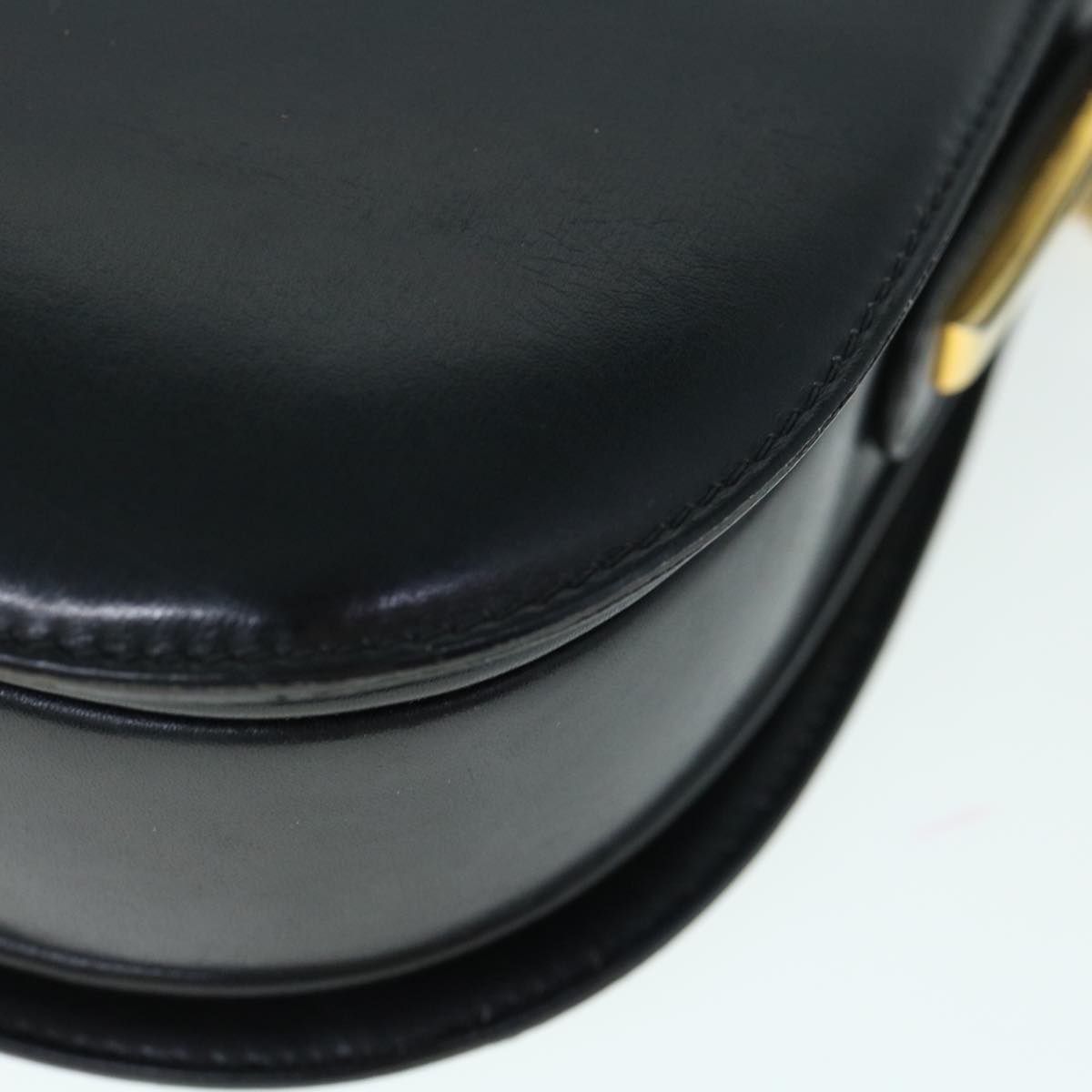GUCCI Interlocking Shoulder Bag Leather Black yk9764