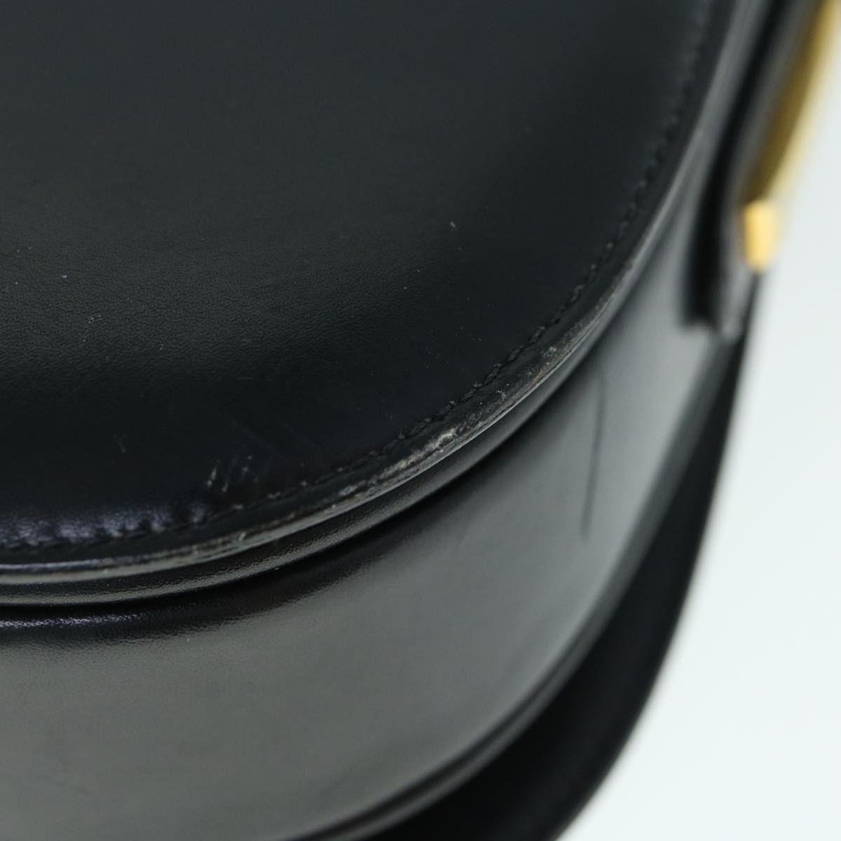 GUCCI Interlocking Shoulder Bag Leather Black yk9764