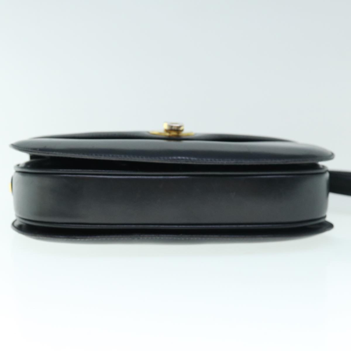 GUCCI Interlocking Shoulder Bag Leather Black yk9764