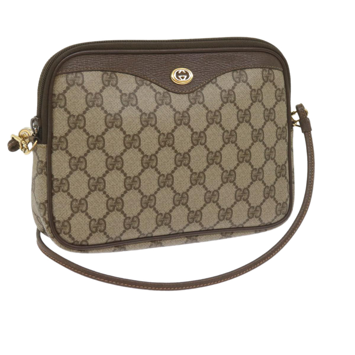 GUCCI GG Canvas Shoulder Bag PVC Beige yk9779