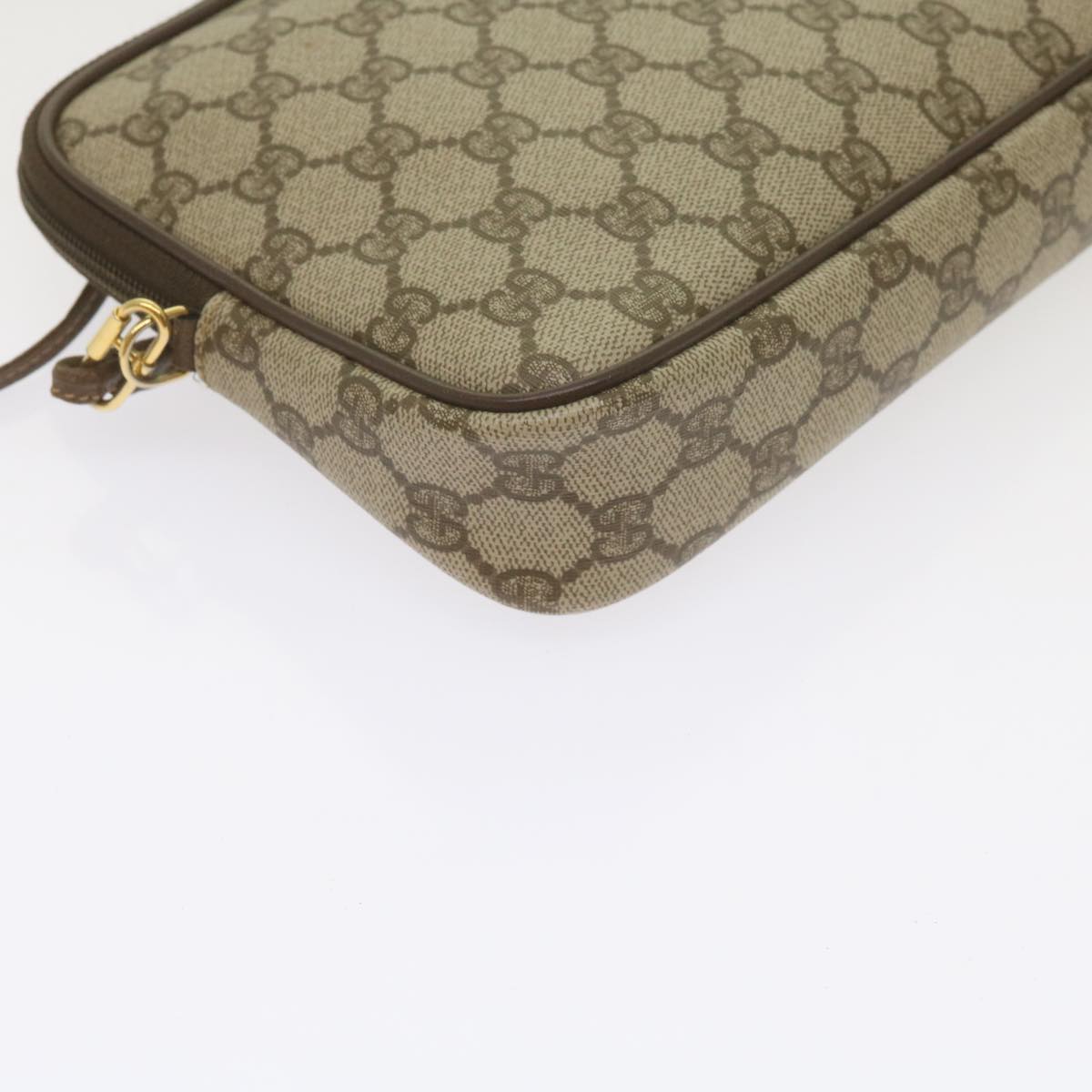 GUCCI GG Canvas Shoulder Bag PVC Beige yk9779
