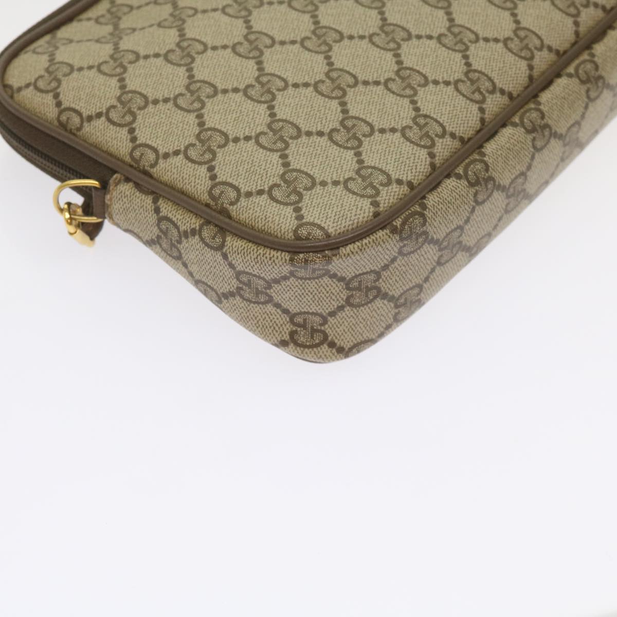 GUCCI GG Canvas Shoulder Bag PVC Beige yk9820