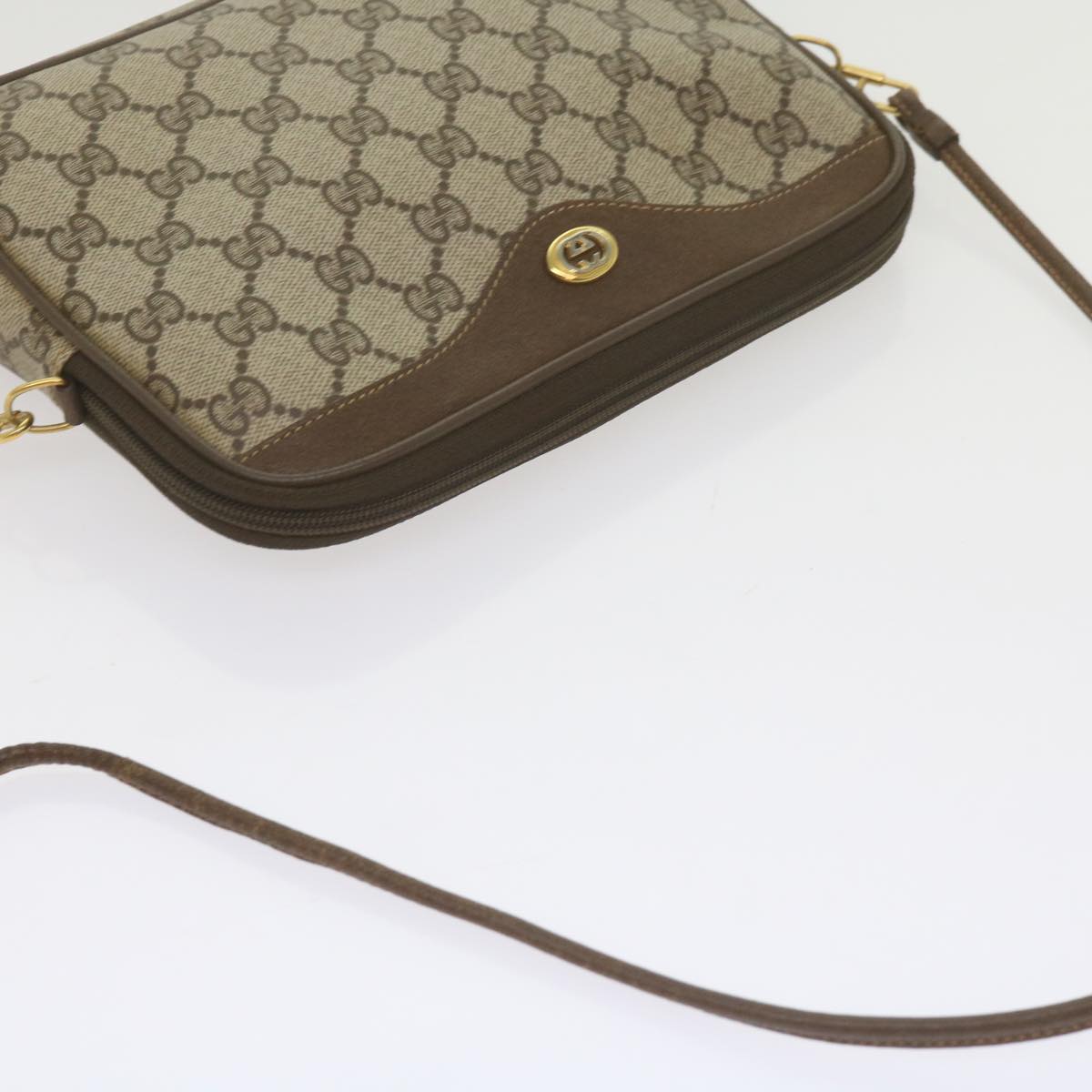 GUCCI GG Canvas Shoulder Bag PVC Beige yk9820