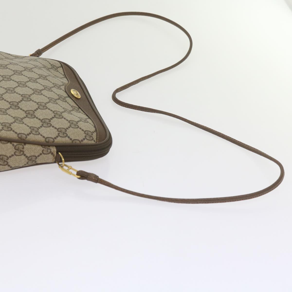 GUCCI GG Canvas Shoulder Bag PVC Beige yk9820