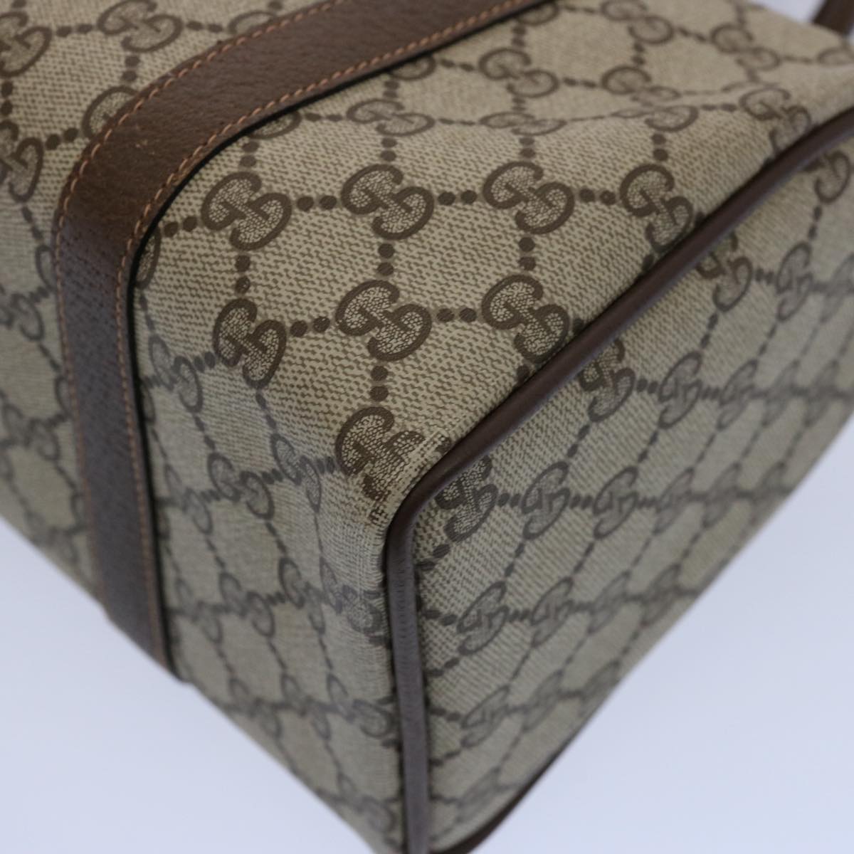 GUCCI GG Canvas Web Sherry Line Boston Bag PVC Beige Green Red yk9834