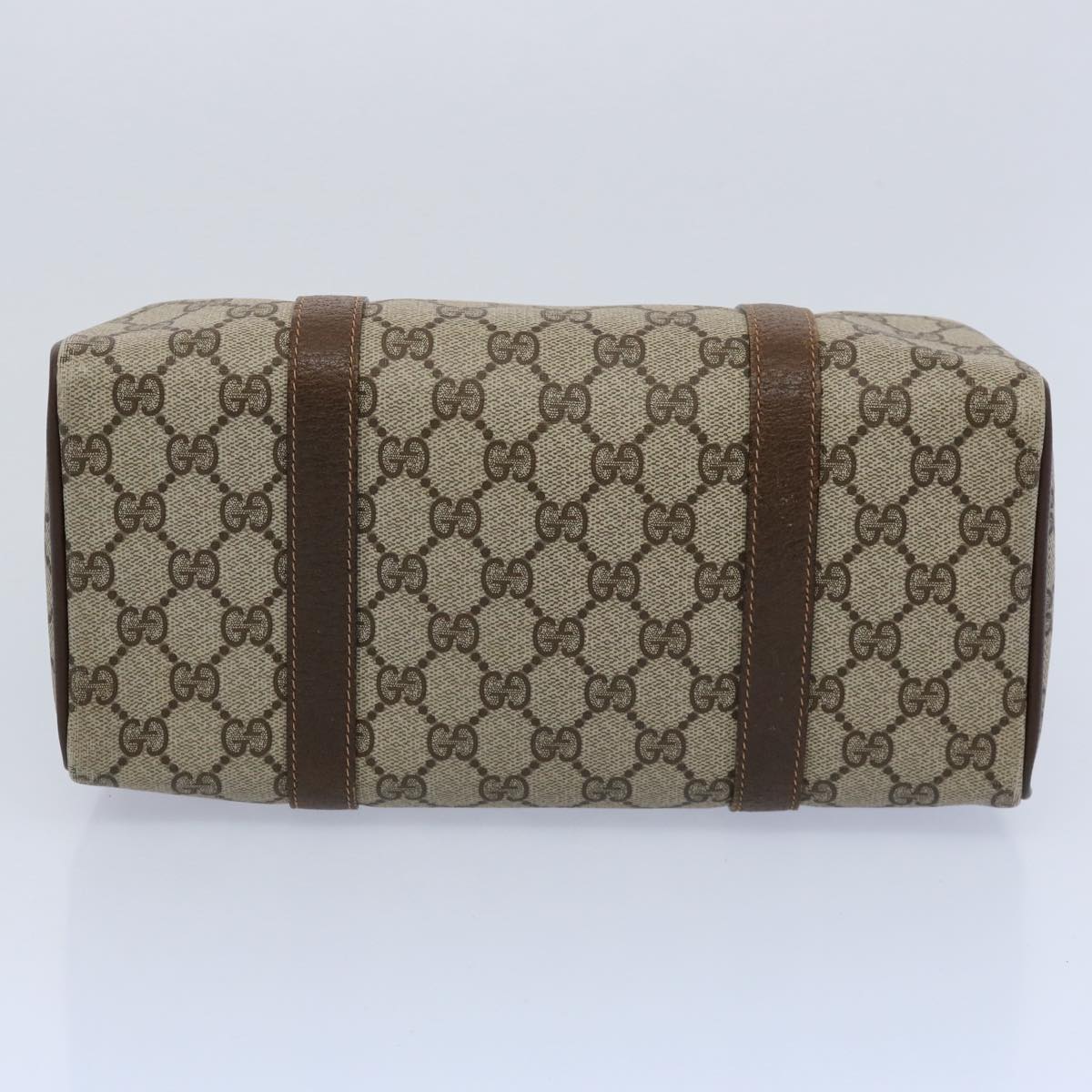 GUCCI GG Canvas Web Sherry Line Boston Bag PVC Beige Green Red yk9834