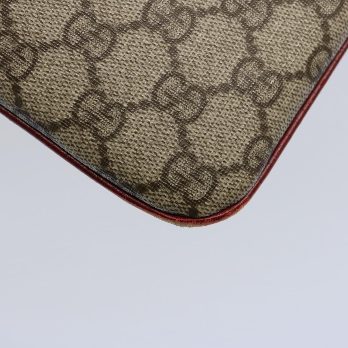 GUCCI GG Canvas Hand Bag PVC Beige Red 114600 yk9846