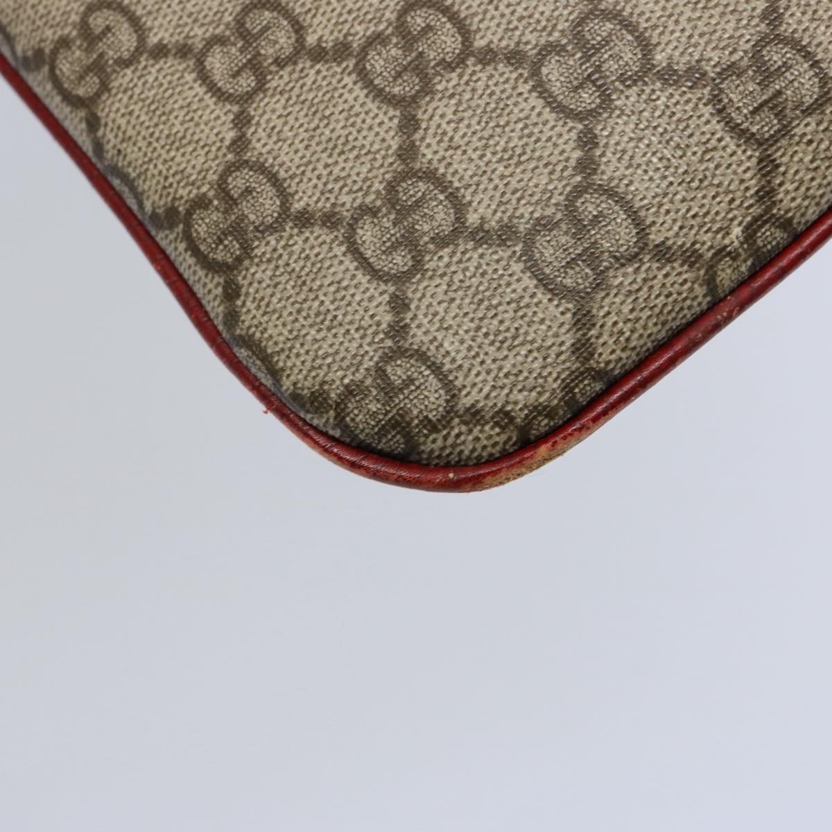 GUCCI GG Canvas Hand Bag PVC Beige Red 114600 yk9846