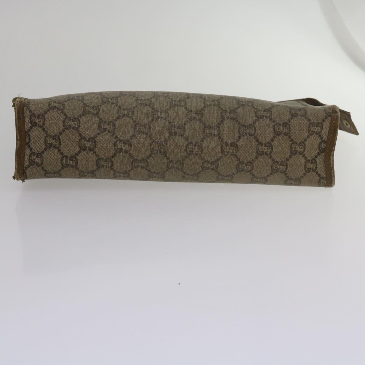 GUCCI Fendi Micro GG Canvas Clutch Bag PVC 2Set Beige yk9852