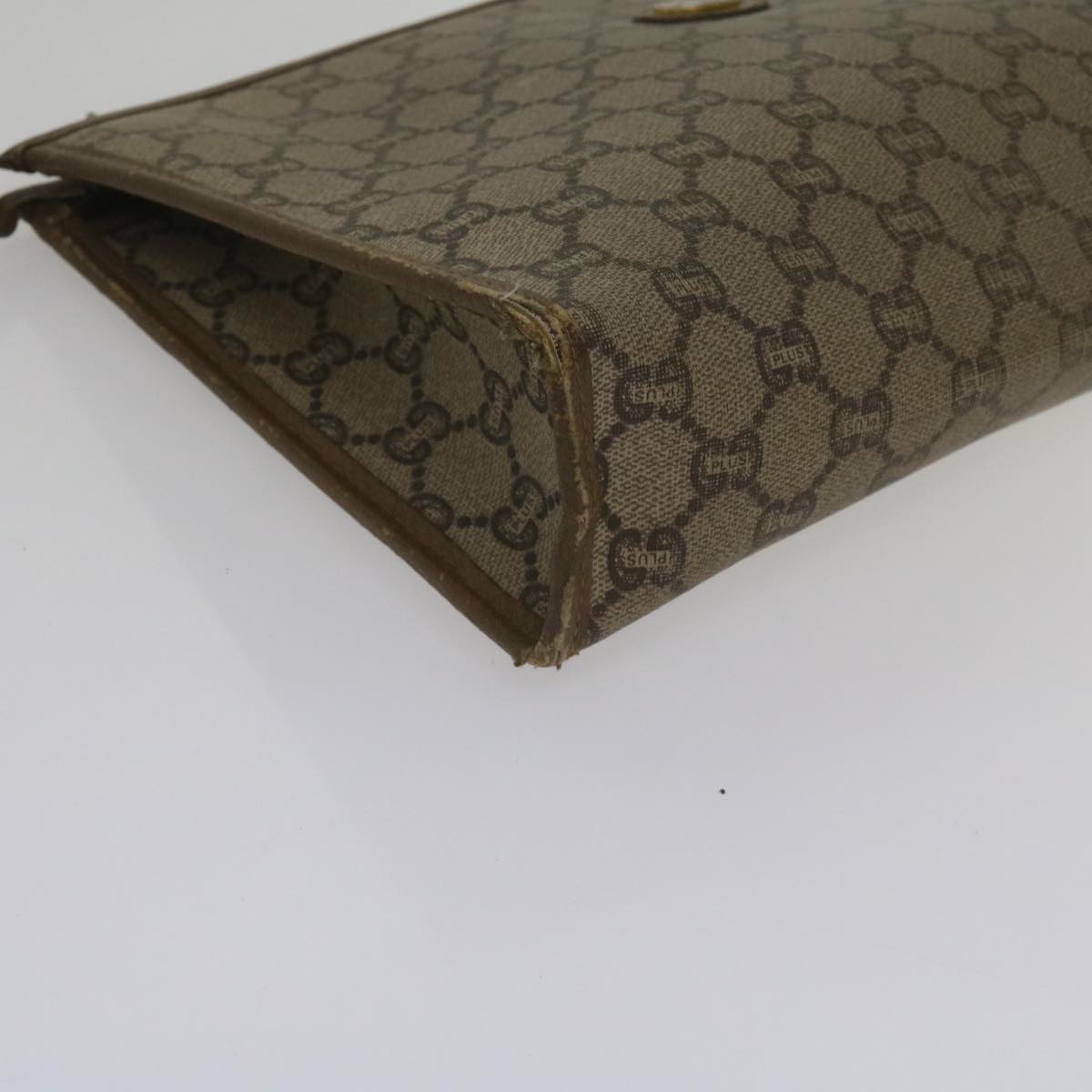 GUCCI Fendi Micro GG Canvas Clutch Bag PVC 2Set Beige yk9852