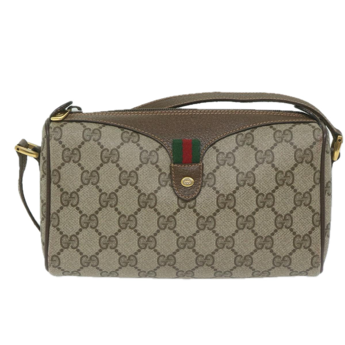 GUCCI GG Supreme Web Sherry Line Shoulder Bag Beige Red 89 02 018 yk9859