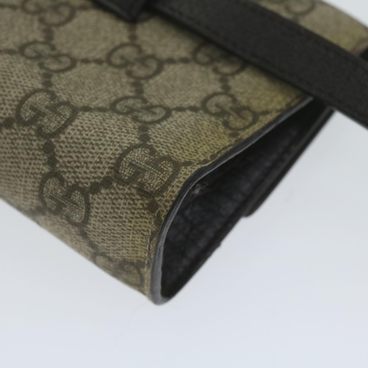 GUCCI GG Supreme Waist bag PVC Leather Beige 137376 yk9875