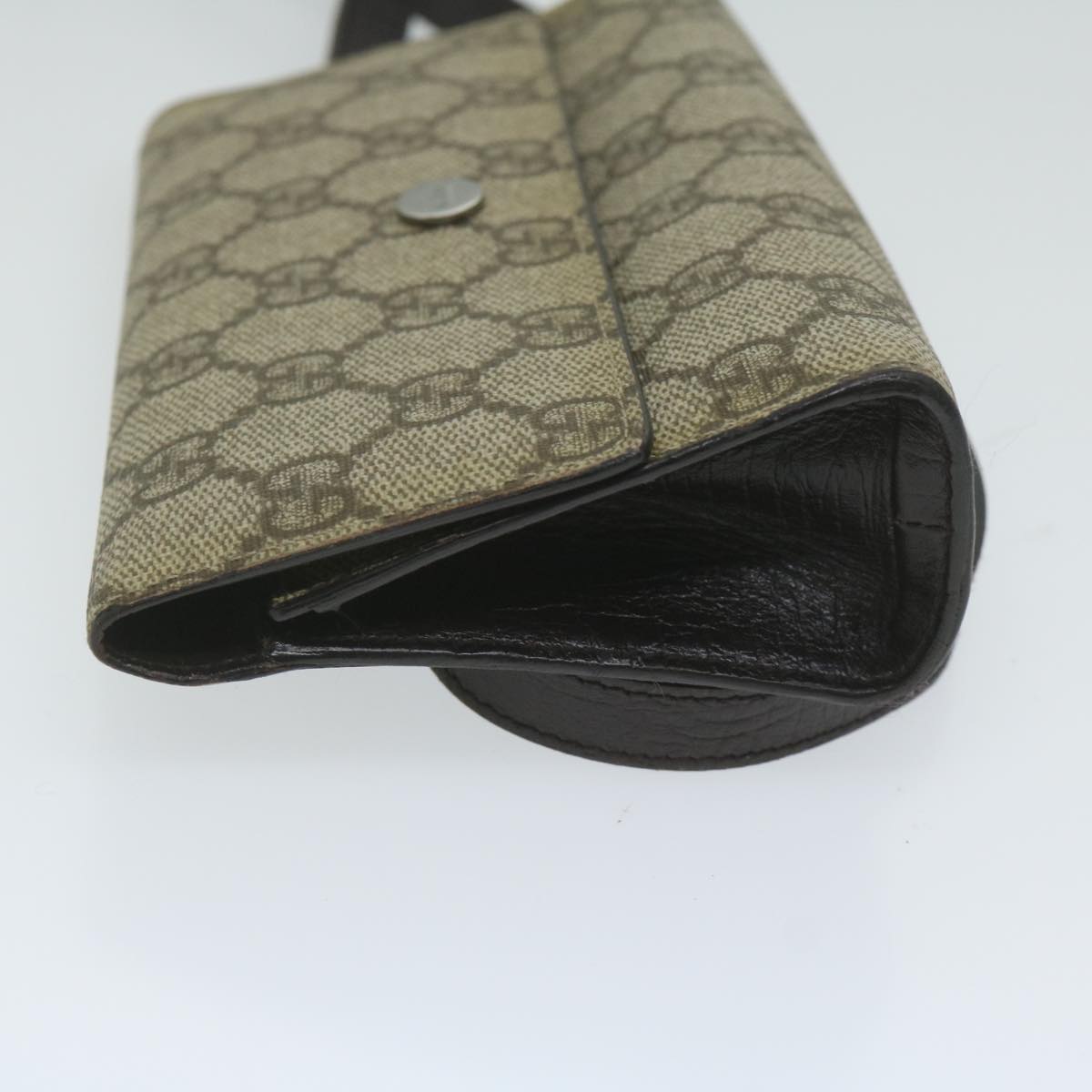 GUCCI GG Supreme Waist bag PVC Leather Beige 137376 yk9875