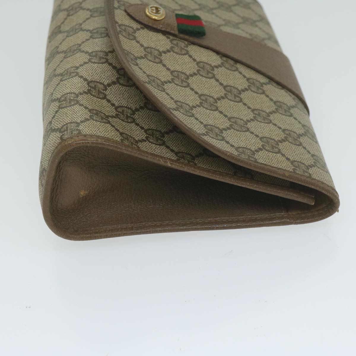 GUCCI GG Supreme Web Sherry Line Clutch Bag Beige Red 89 01 030 yk9877