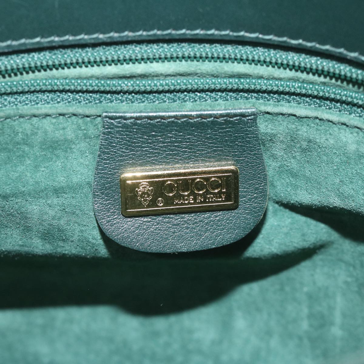 GUCCI Interlocking Shoulder Bag Leather Green 007 256 0084 yk9878