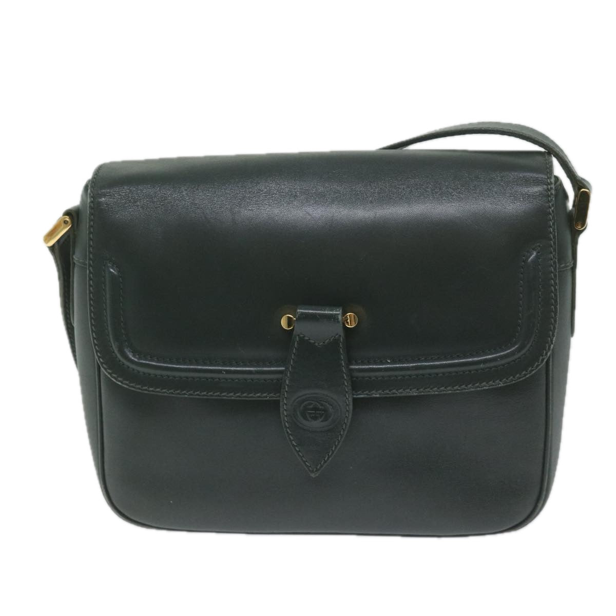GUCCI Interlocking Shoulder Bag Leather Green 007 256 0084 yk9878