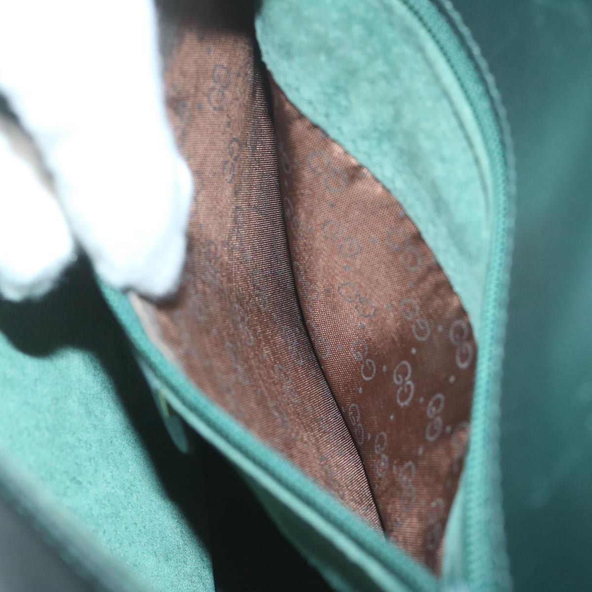 GUCCI Interlocking Shoulder Bag Leather Green 007 256 0084 yk9878