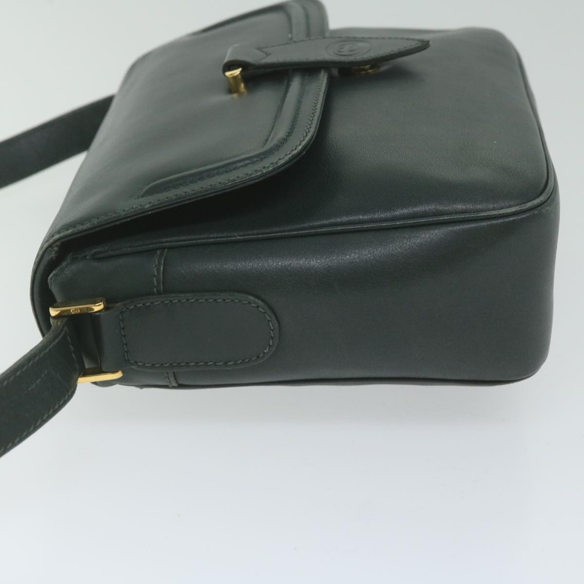 GUCCI Interlocking Shoulder Bag Leather Green 007 256 0084 yk9878