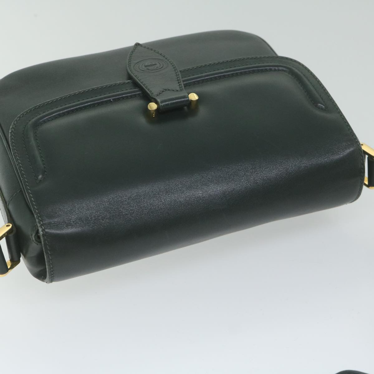 GUCCI Interlocking Shoulder Bag Leather Green 007 256 0084 yk9878