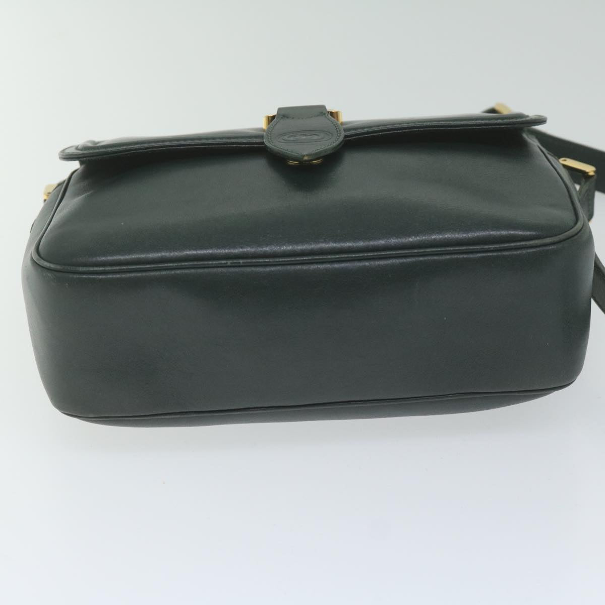 GUCCI Interlocking Shoulder Bag Leather Green 007 256 0084 yk9878