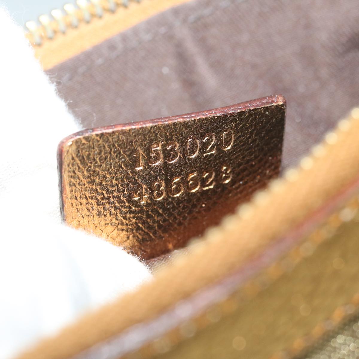GUCCI GG Canvas Chain Accessory Pouch Gold Tone 153020 yk9893