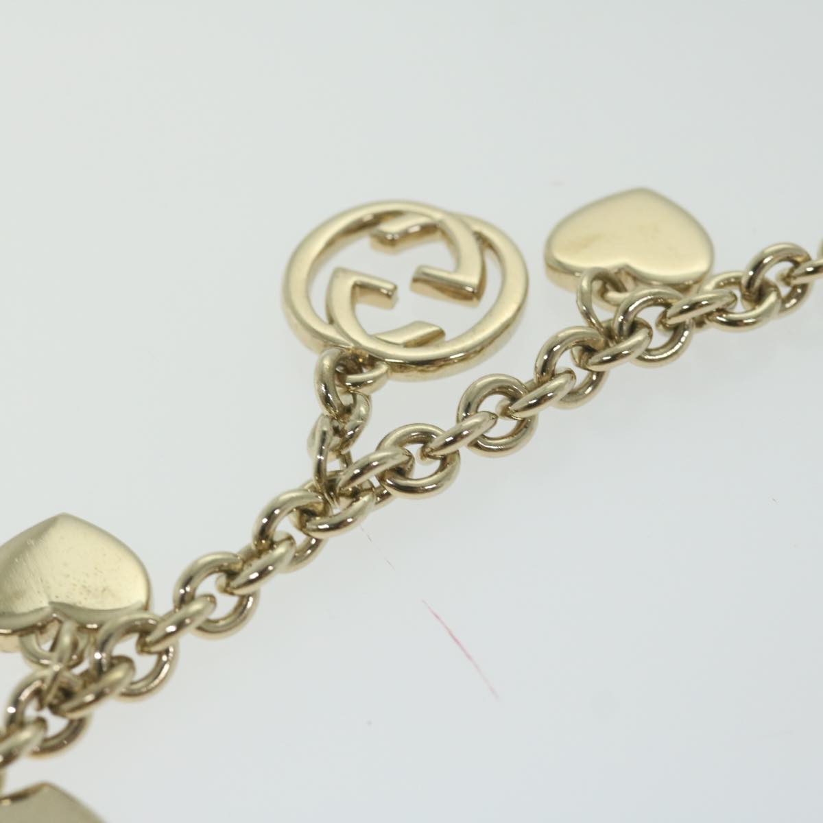 GUCCI GG Canvas Chain Accessory Pouch Gold Tone 153020 yk9893