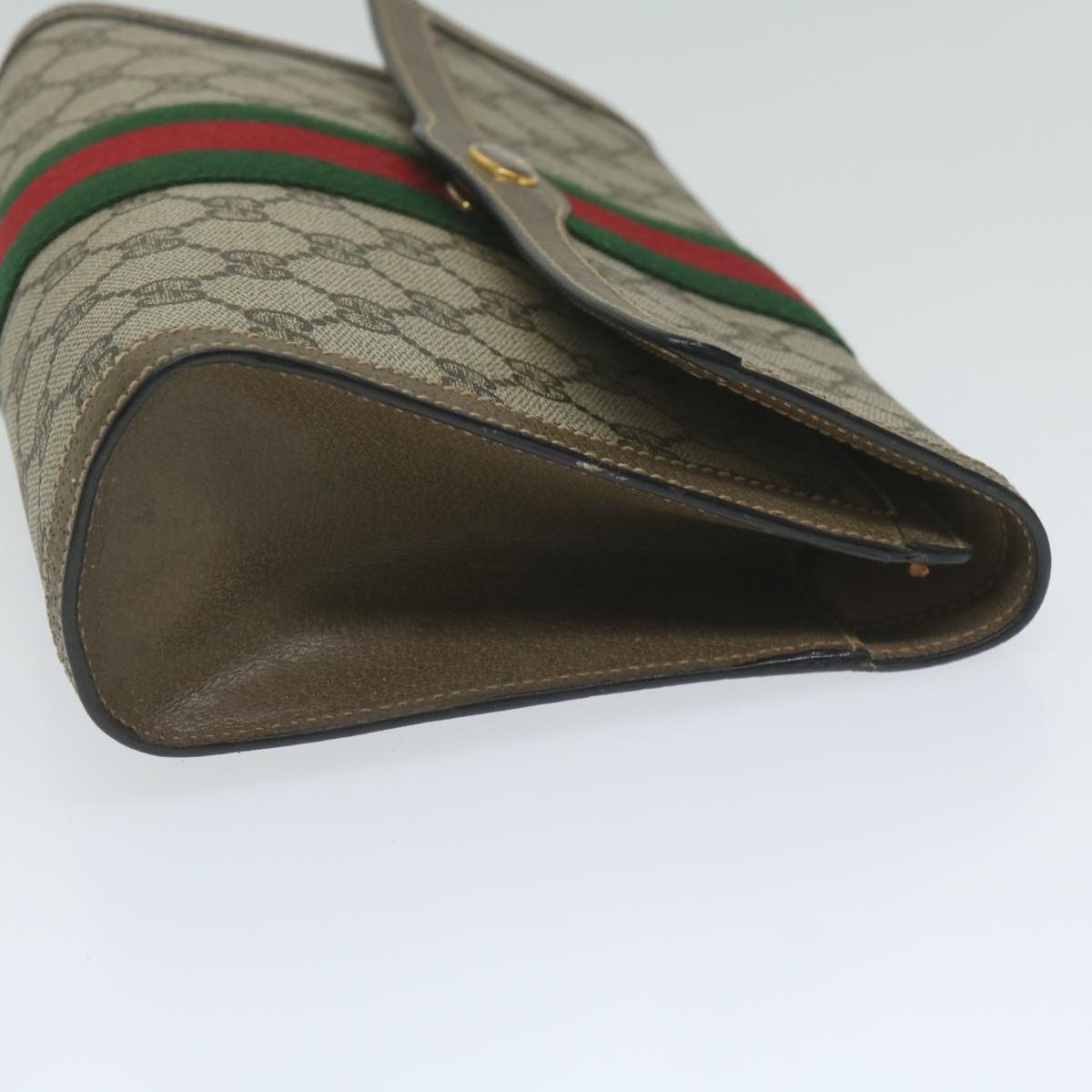 GUCCI GG Supreme Web Sherry Line Clutch Bag Beige Red 89 01 006 yk9906