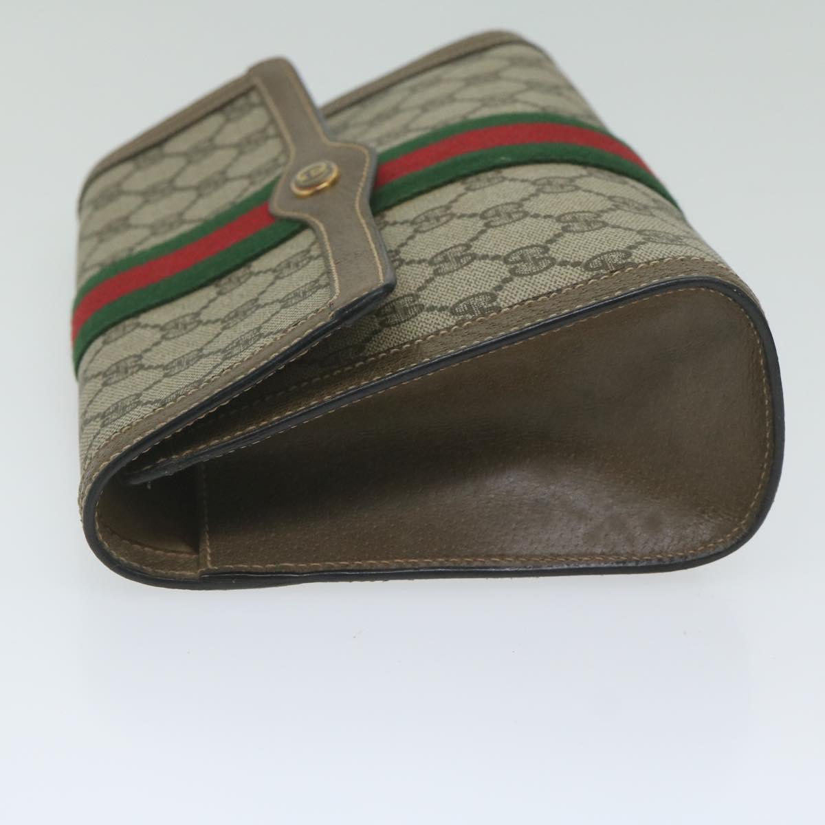 GUCCI GG Supreme Web Sherry Line Clutch Bag Beige Red 89 01 006 yk9906