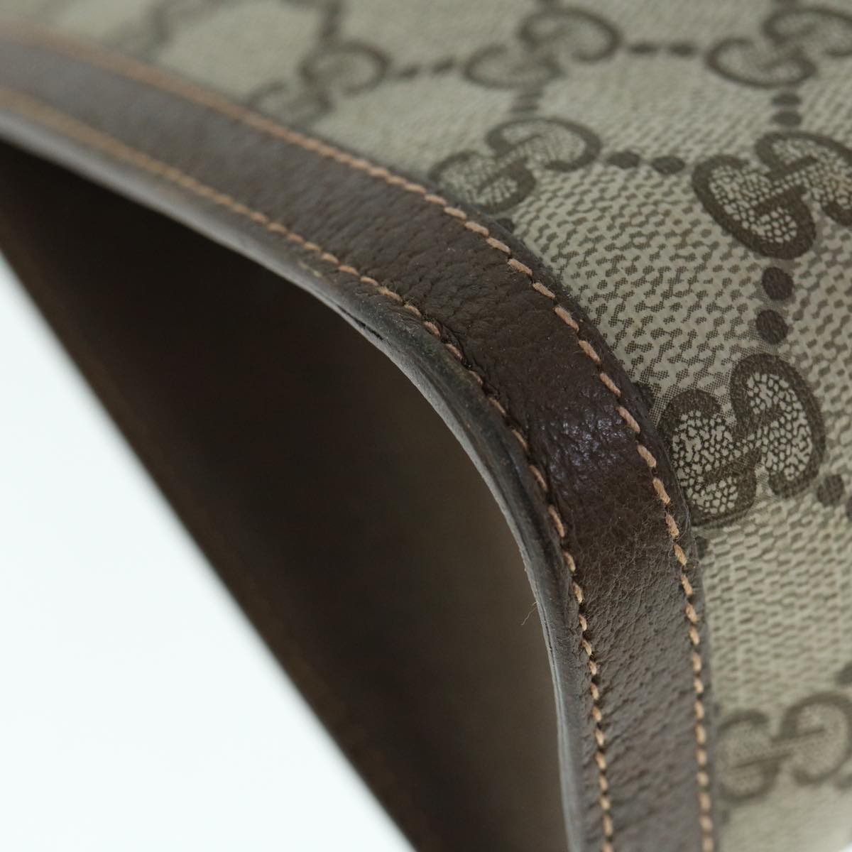 GUCCI GG Supreme Clutch Bag PVC Leather Beige 014 123 yk9907