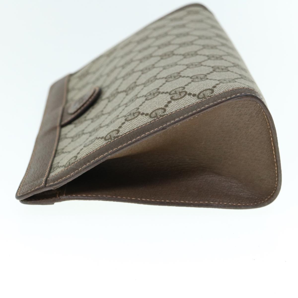 GUCCI GG Supreme Clutch Bag PVC Leather Beige 014 123 yk9907