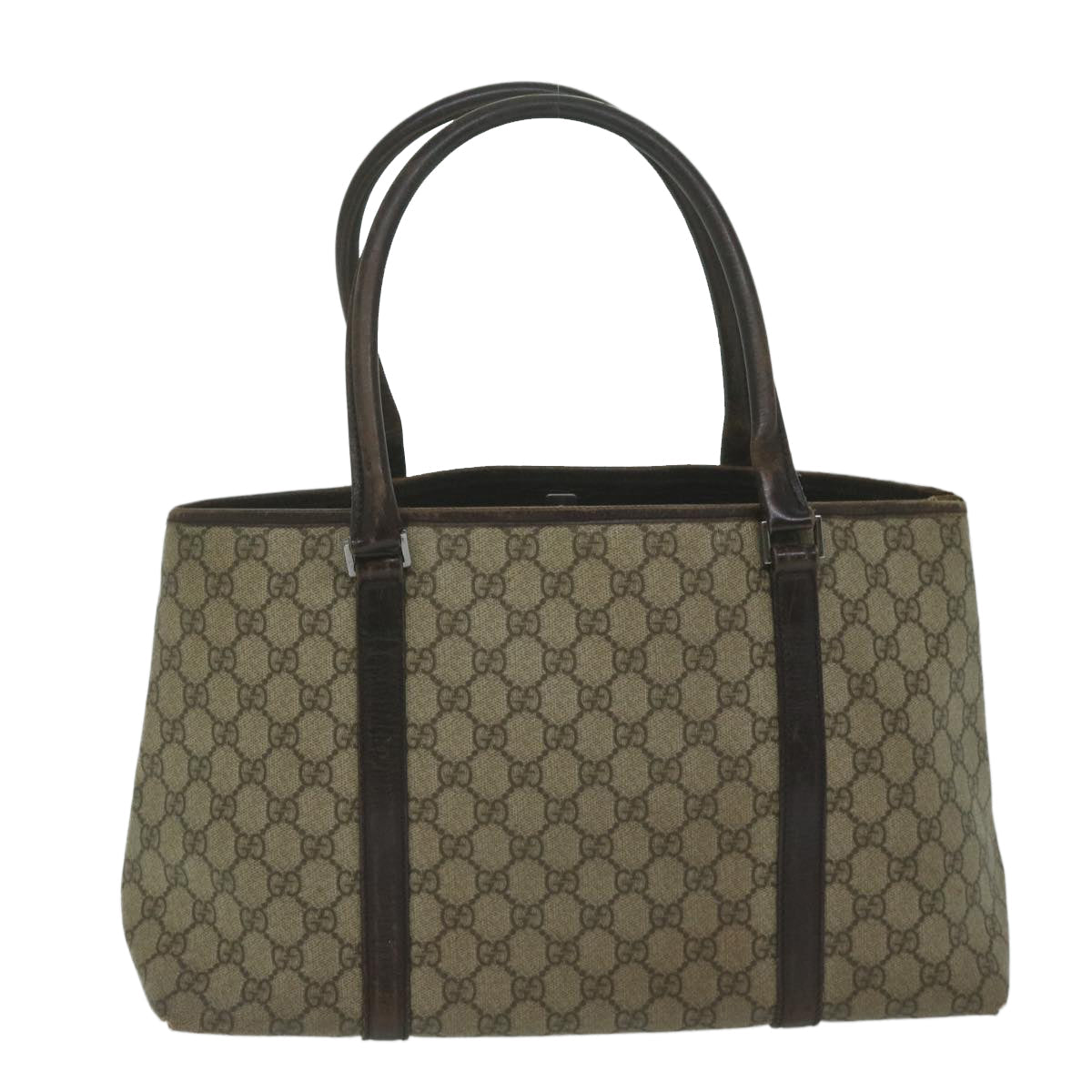 GUCCI GG Supreme Tote Bag PVC Leather Beige 114595 yk9909