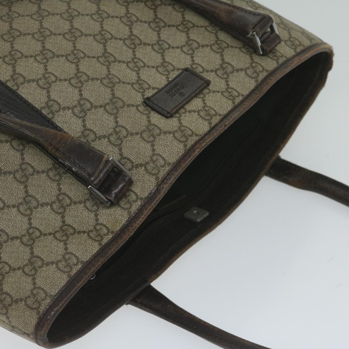 GUCCI GG Supreme Tote Bag PVC Leather Beige 114595 yk9909