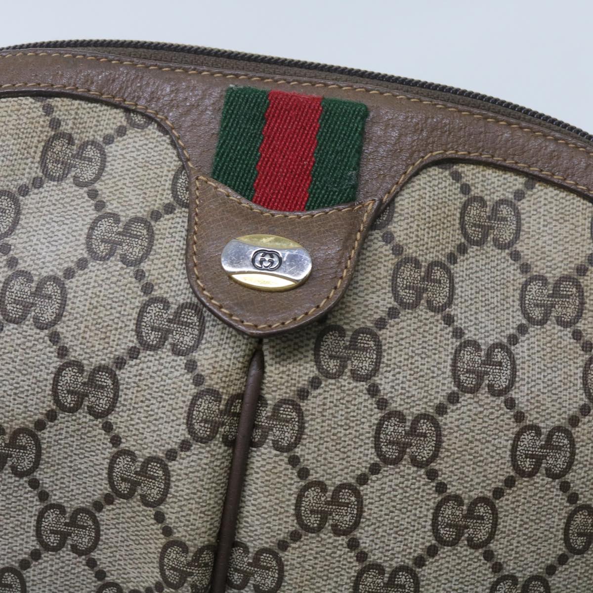 GUCCI GG Supreme Web Sherry Line Shoulder Bag Beige Red 904 02 047 yk9915