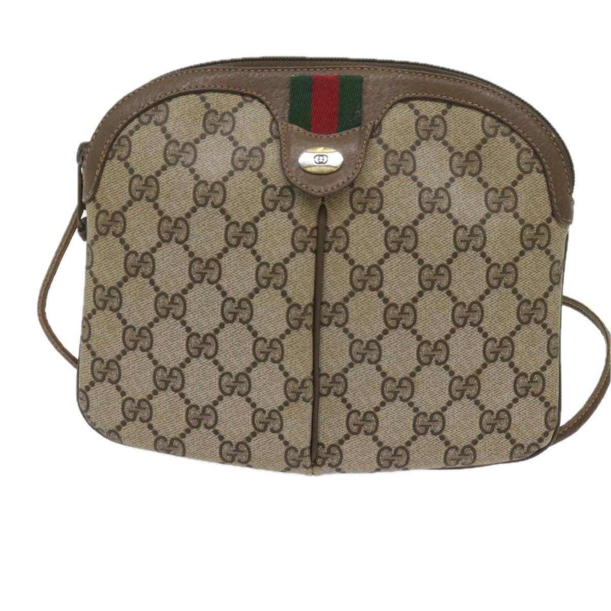 GUCCI GG Supreme Web Sherry Line Shoulder Bag Beige Red 904 02 047 yk9915
