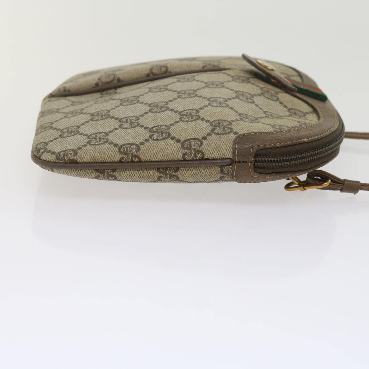 GUCCI GG Supreme Web Sherry Line Shoulder Bag Beige Red 904 02 047 yk9915