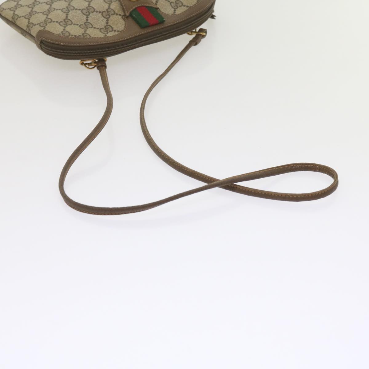 GUCCI GG Supreme Web Sherry Line Shoulder Bag Beige Red 904 02 047 yk9915