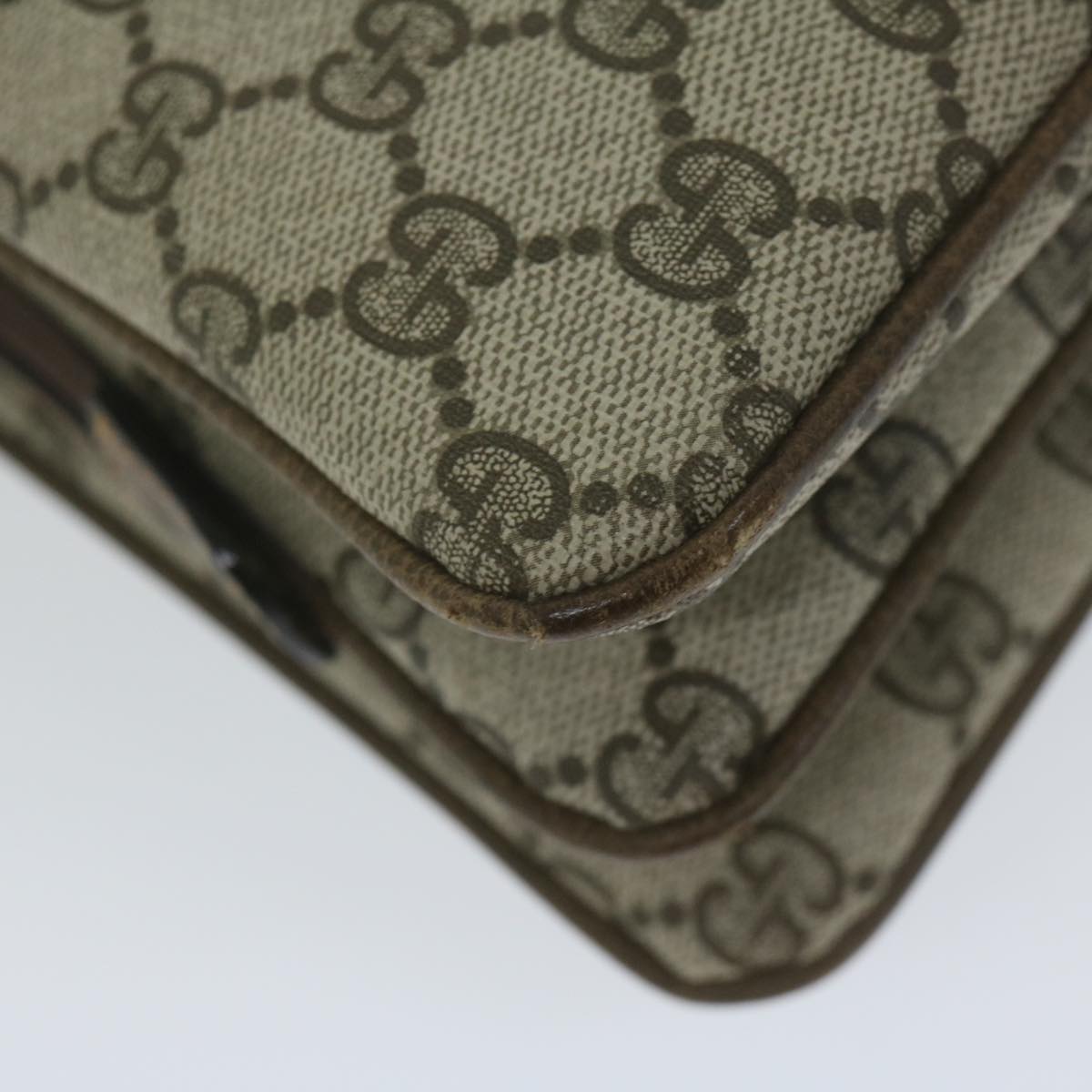 GUCCI GG Supreme Web Sherry Line Shoulder Bag Beige Red 010 378 yk9916