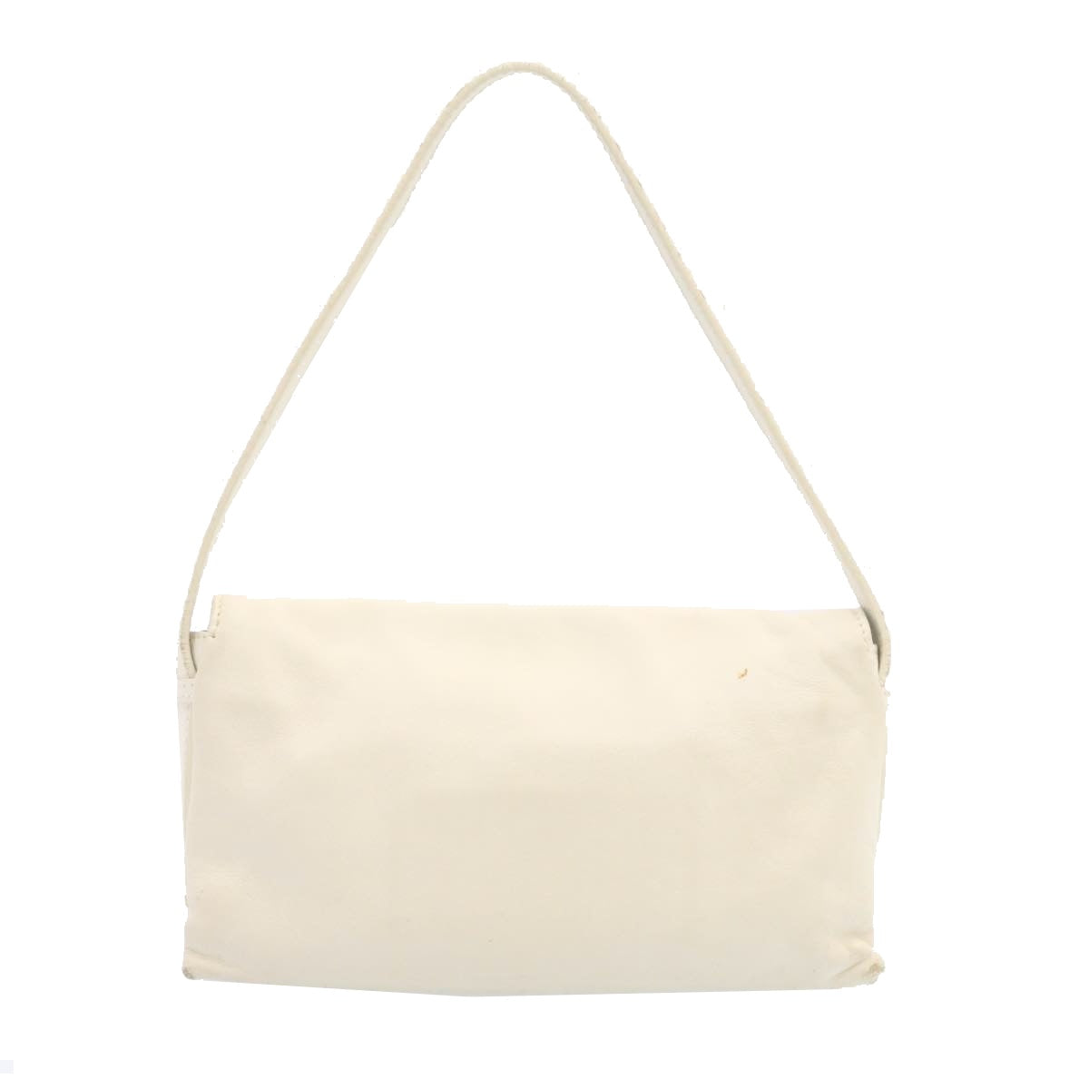 FENDI Shoulder Bag Leather White Gold yt530