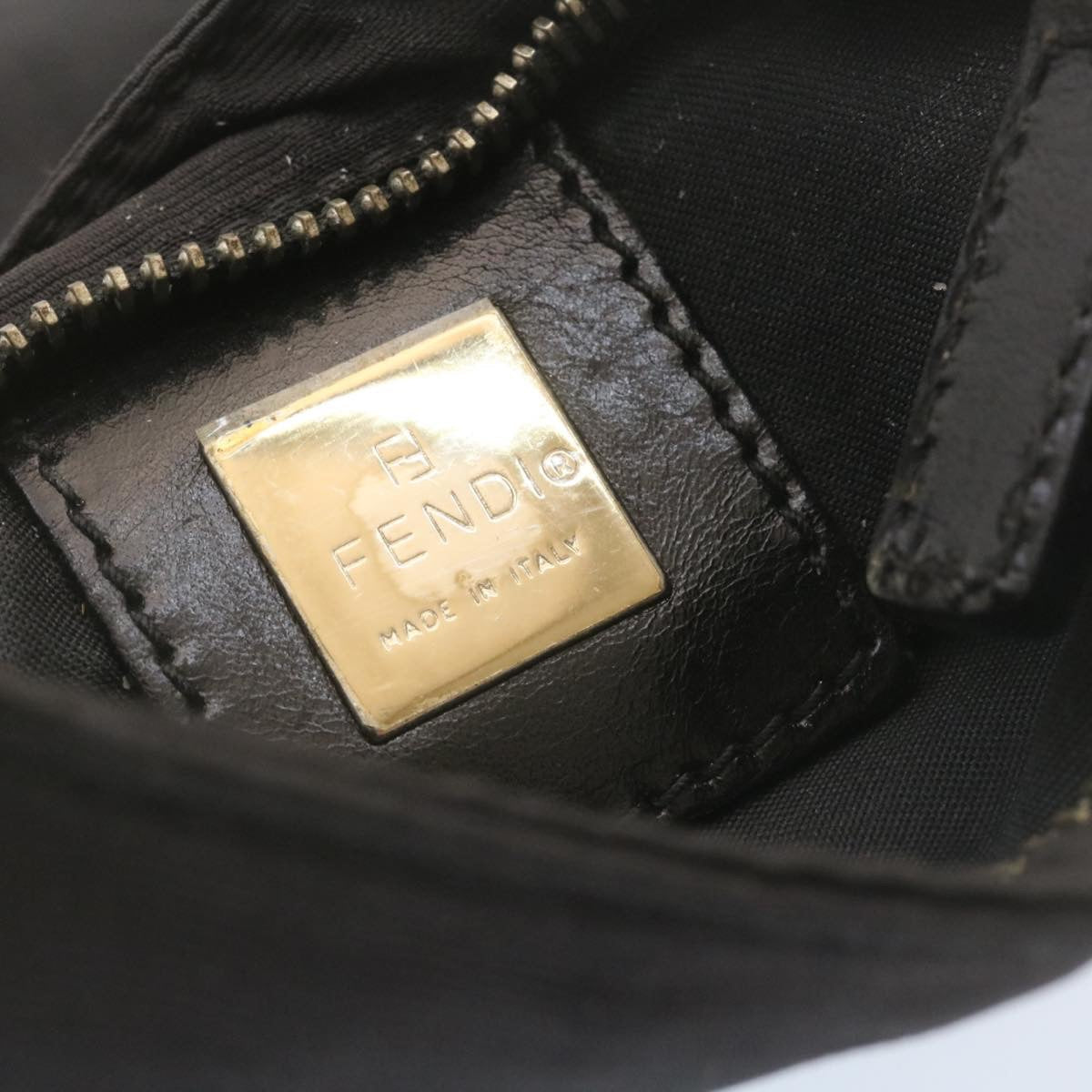 FENDI Zucca Canvas Shoulder Bag Nylon Black yt532