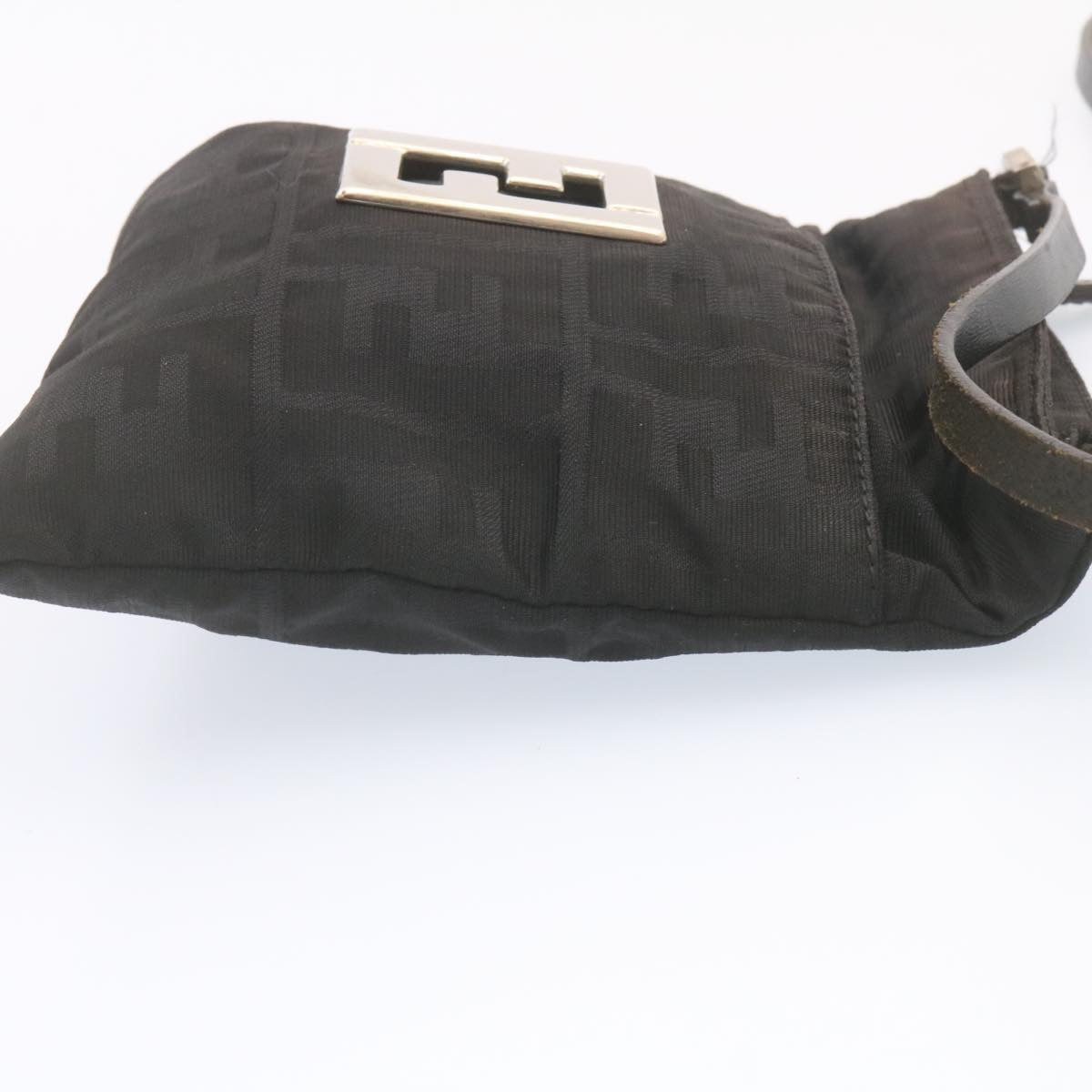 FENDI Zucca Canvas Shoulder Bag Nylon Black yt532