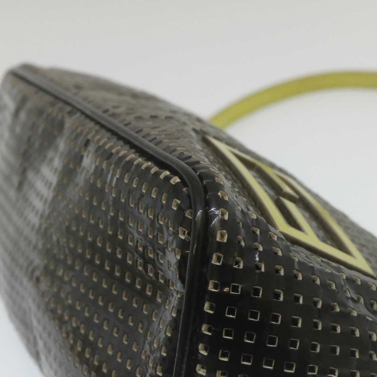 FENDI Accessory Pouch Punched Enamel Black yt718