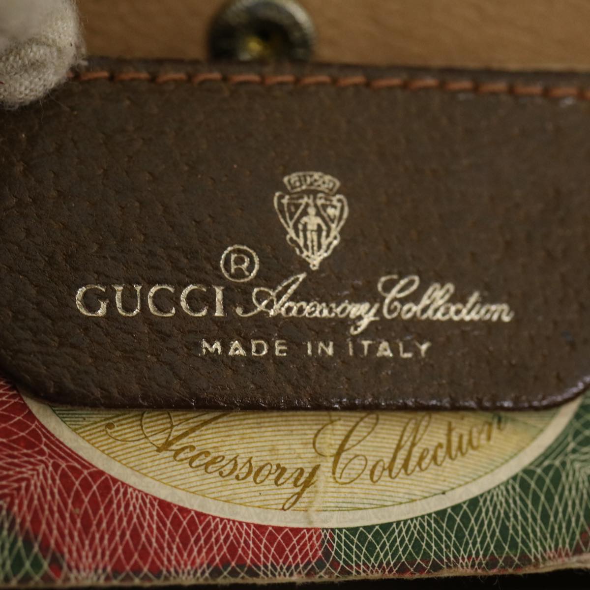GUCCI Web Sherry Line GG Canvas Clutch Bag Beige Red Green yt864